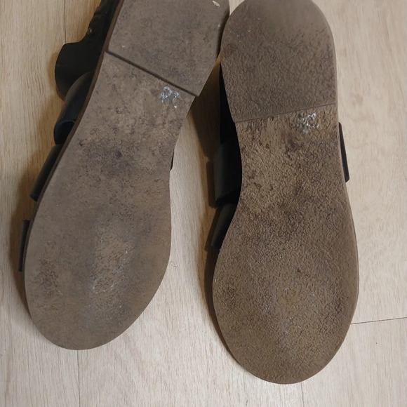 Madewell Rowan Black Leather Strappy Flat Zip 7 - Picture 5 of 6